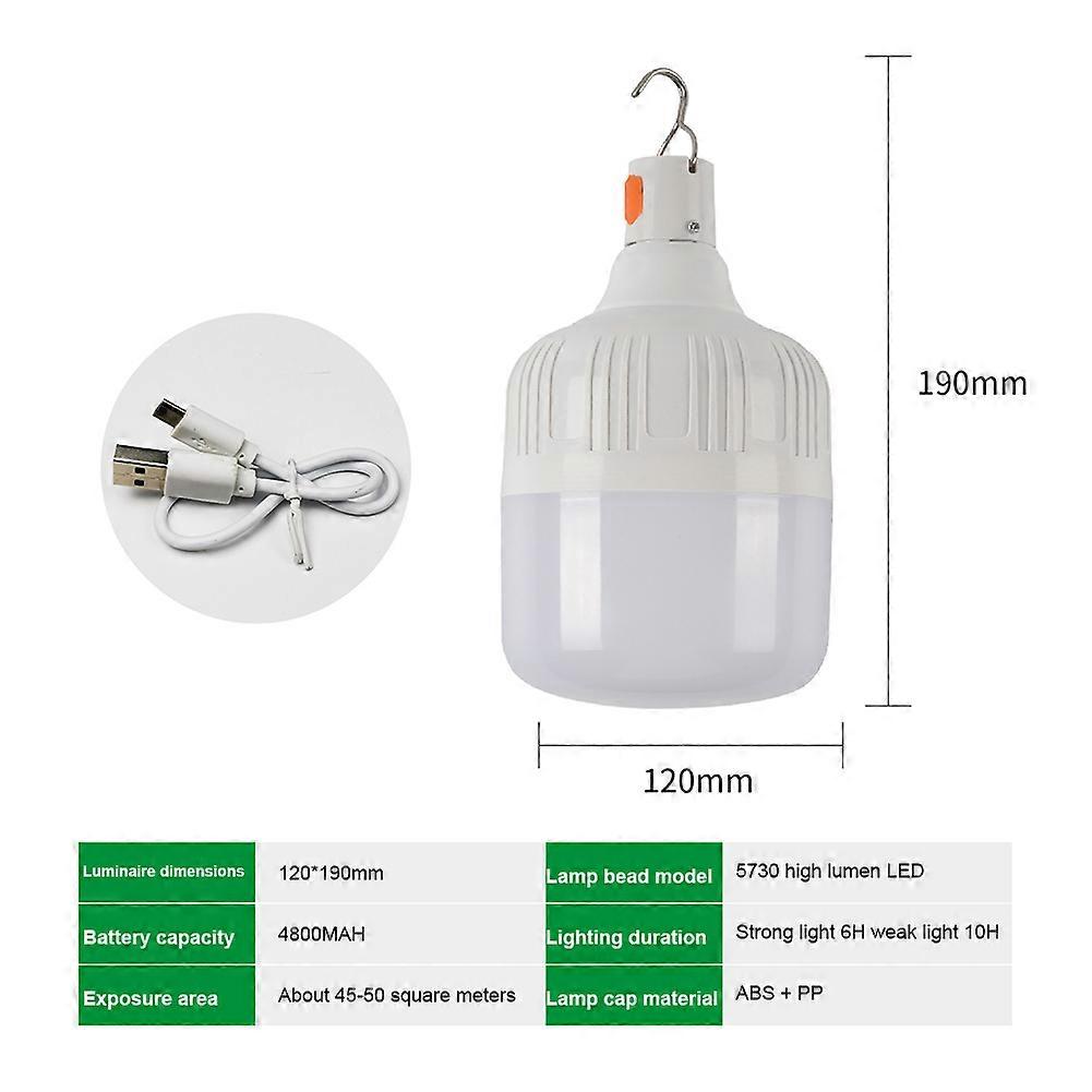 Portable USB Rechargeable LED Lamp Bulbs Hook Up Camping Lanterns Emergency HOT