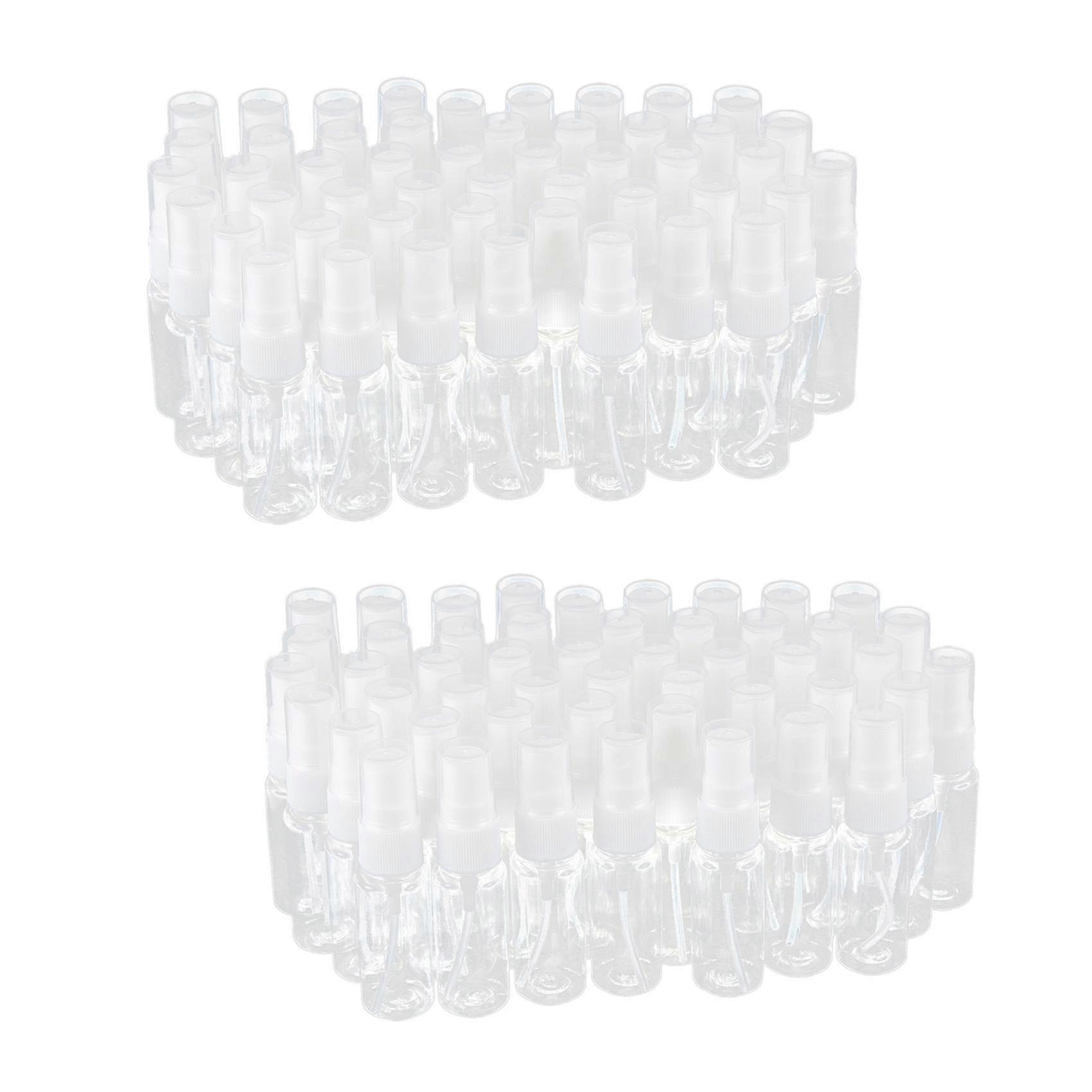100-pack Empty Clear Plastic Fine Mist Spray Bottles With Microfiber Cleaning Cloth, 20ml Refillabl