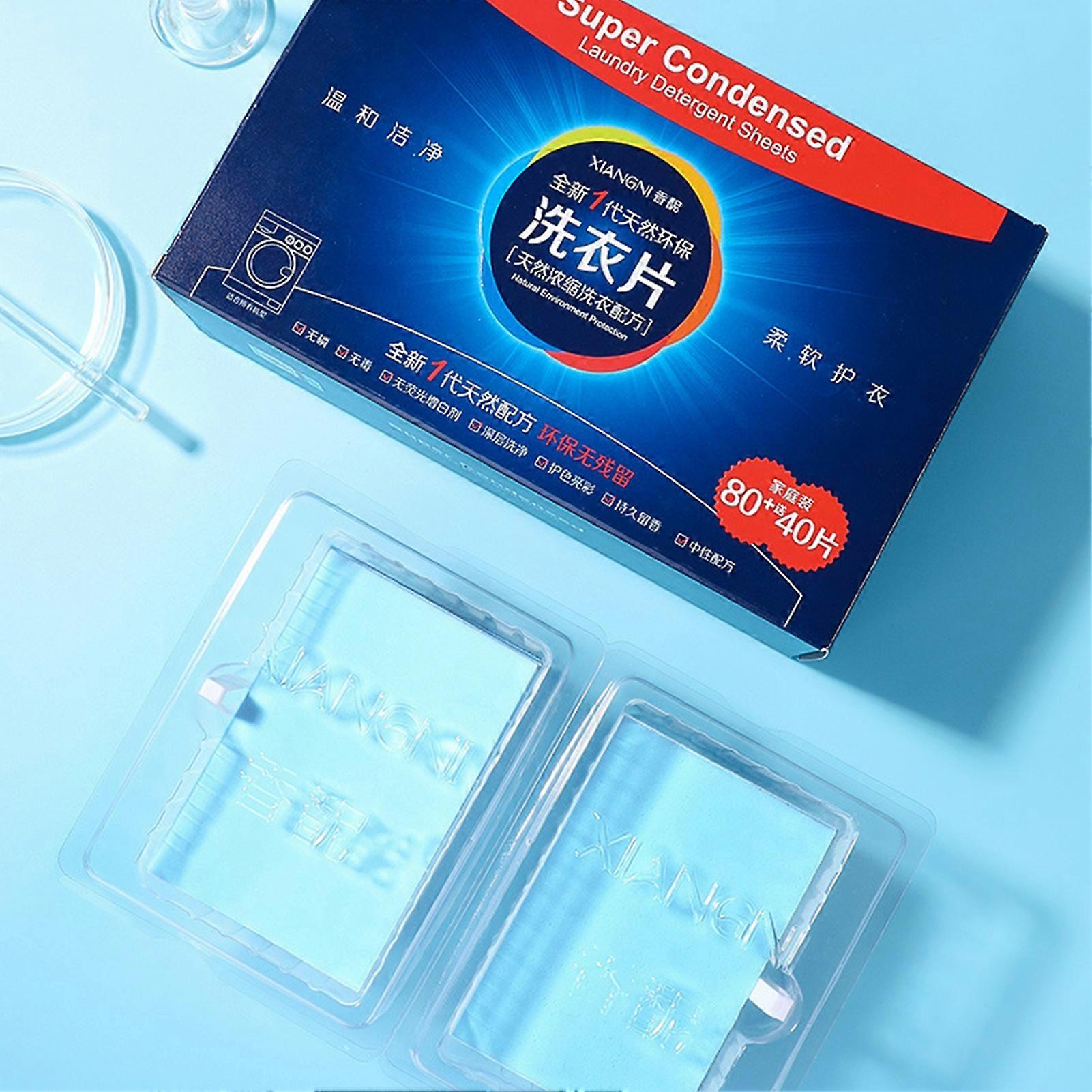120Pcs/Box Laundry Sheet Tear Resistant Ultra Concentrated Mild Liquidless Technology Detergent Paper for Home KAESI