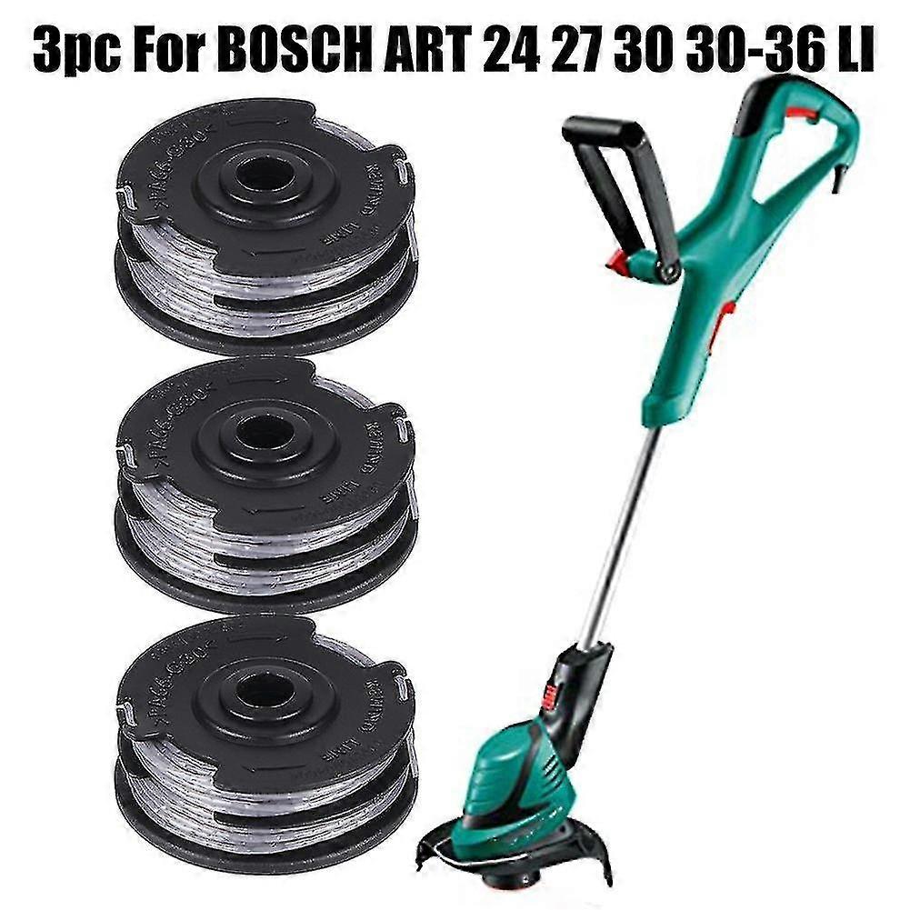 3PC لبوش الفن 24 27 30 30-36 لي ستريمر المتقلب قطع خط بكرة تغذية 6m 1.6mm حديقة أداة استبدال قطع الغيار