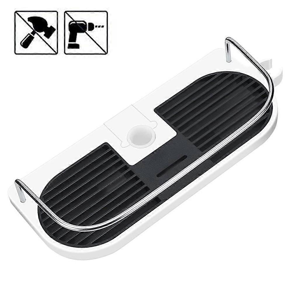 Plastic shower shelf Bathroom shelf Shower rack basket, can be assembled without drilling Suitable for all diameters from 19 to 25mm