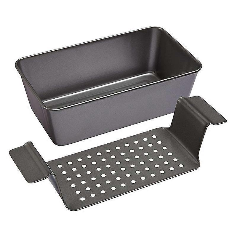 12 Inch Chicago Metallic Professional Healthy Meatloaf Pan Non-Stick Barbecue Tray Rectangular Loaf
