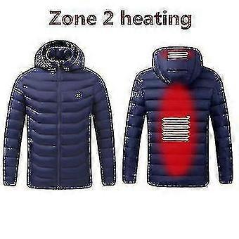 Men Camouflage Heated Winter Warm Jackets Usb Heating Padded Jackets Smart Thermostat  Camouflage Color Hooded Heated Clothing 2 Areas Heated Blue