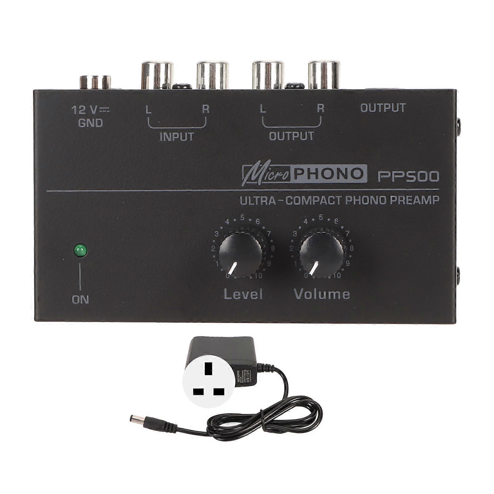 Phono Turntable Preamp Ultra Low Noise Independent Volume Control Phono Preamplifier for LP Record Player 100?240V UK Plug