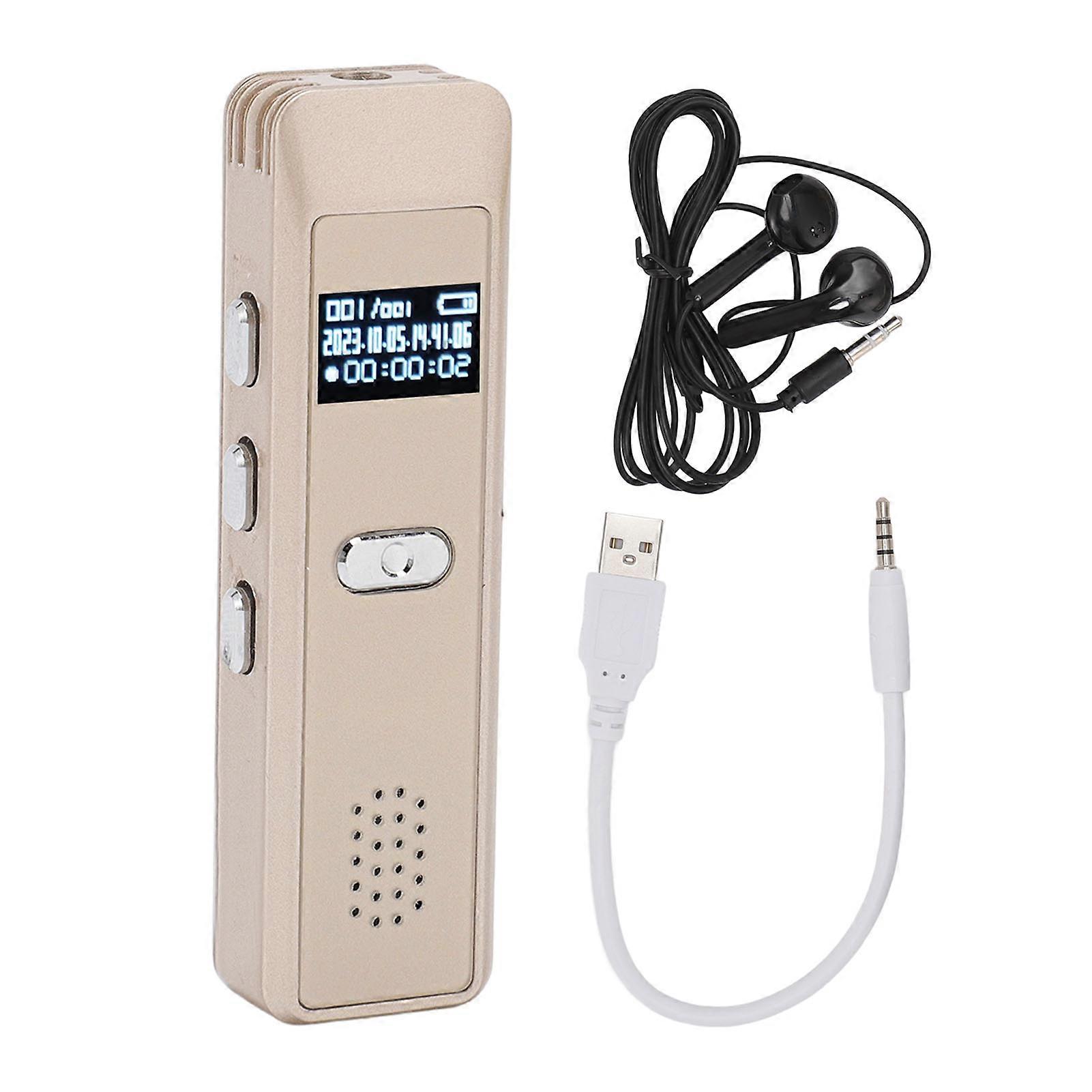 Digital Voice Recorder Multifunction AI Smart HD Noise Reduction Voice Activated Recorder for Meeting Interview Lecture Gold 16G