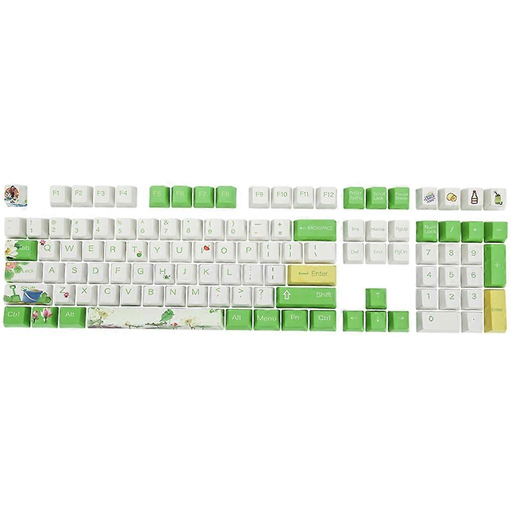 PBT Keycaps 108-Key Lotus Flower Dye Sublimation OEM Mechanical Keyboard Keycap forCherry MX Switches Personalized