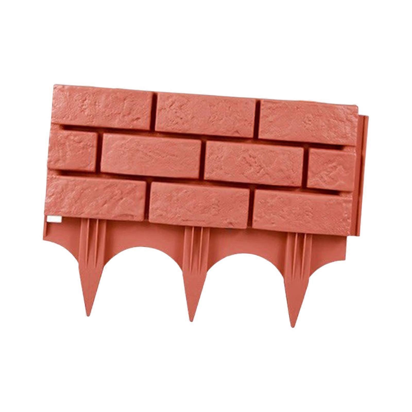 Plastic Garden Fence Edging with Stakes Multifunctional Sturdy 17.3x12.6inch Red