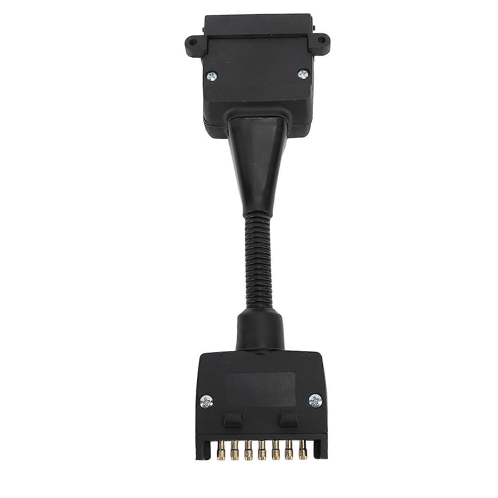 7pin Flat Socket to 12pin Flat Plug Trailer Adaptor Connector Rotatable Design for Caravan Boat Trailer RV