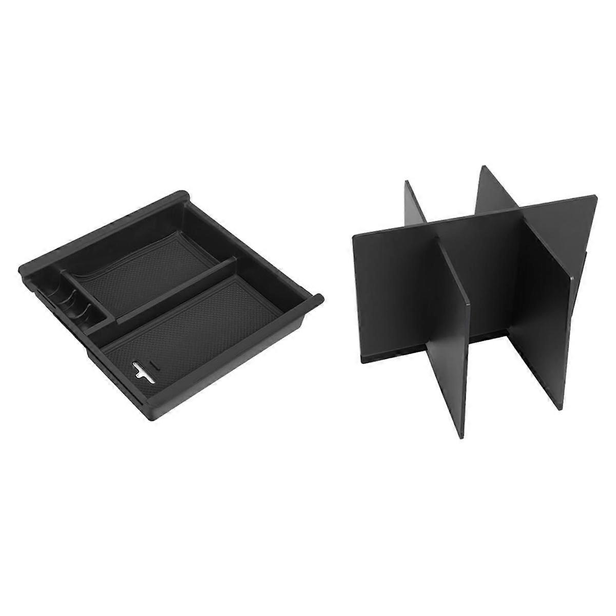 For 2016-2023 Center Console Armrest Storage Box Tray & Center Console Organizer Divider Accessorie