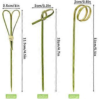 300 Stck Cocktailspiee nach japanischer Art Bambus geknotete Spiee  Lebensmittelpickel Zahnstocher mit gedrehten Enden Canap-Sticks fr  Knabbereien Sandwich Vorspeise | Fruugo DE