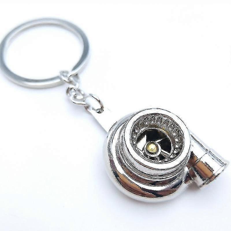 Car Metal Keychain Sound Turbo Key Plain Bearing Spinning Model Turbine Turbo Ring Key Turbo Shaped