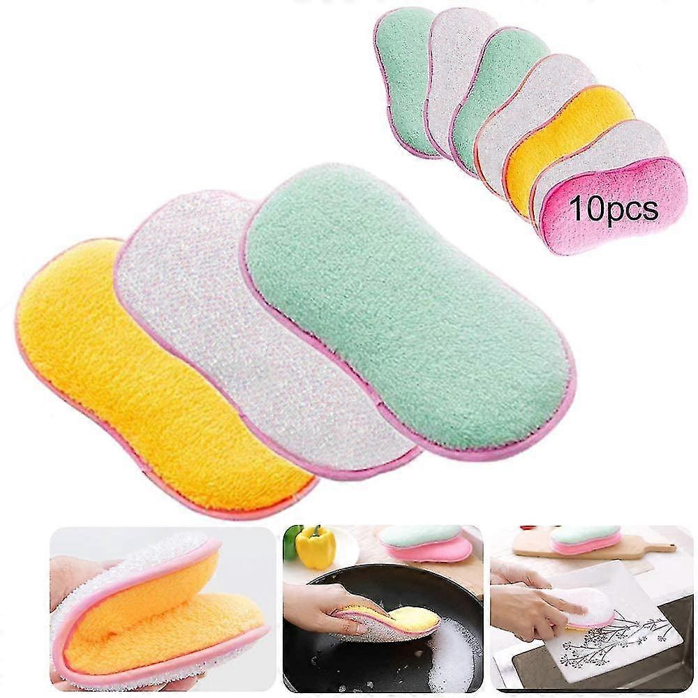 10 Double-sided Kitchen Mats, Microfiber Antibacterial Sponge