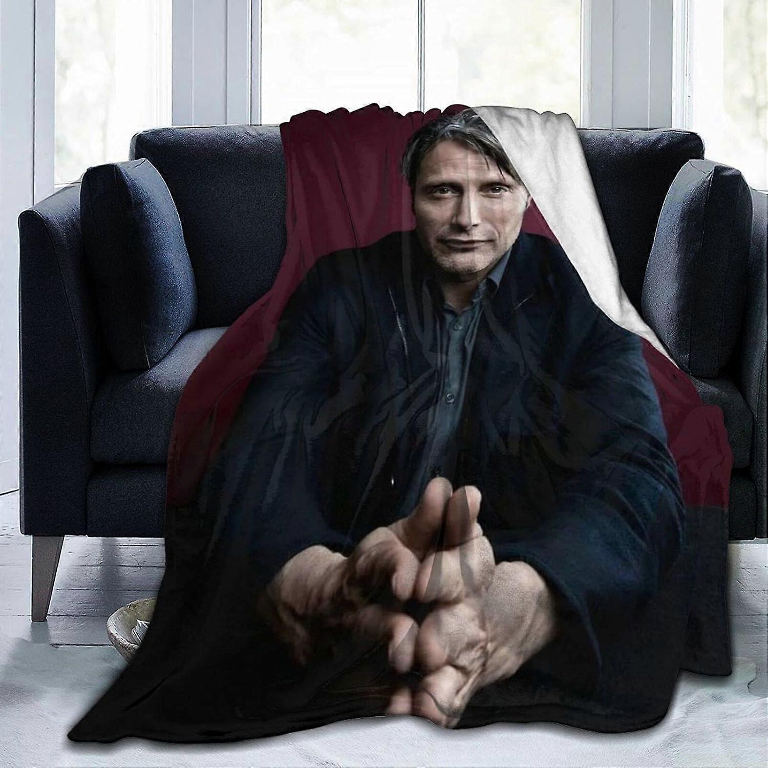 Mads Mikkelsen Blanket Ultra-Soft Flannel Blanket 3D Print Fluffy Plush Blanket Bedding Decor Throw Blanket for Living R-DW9994