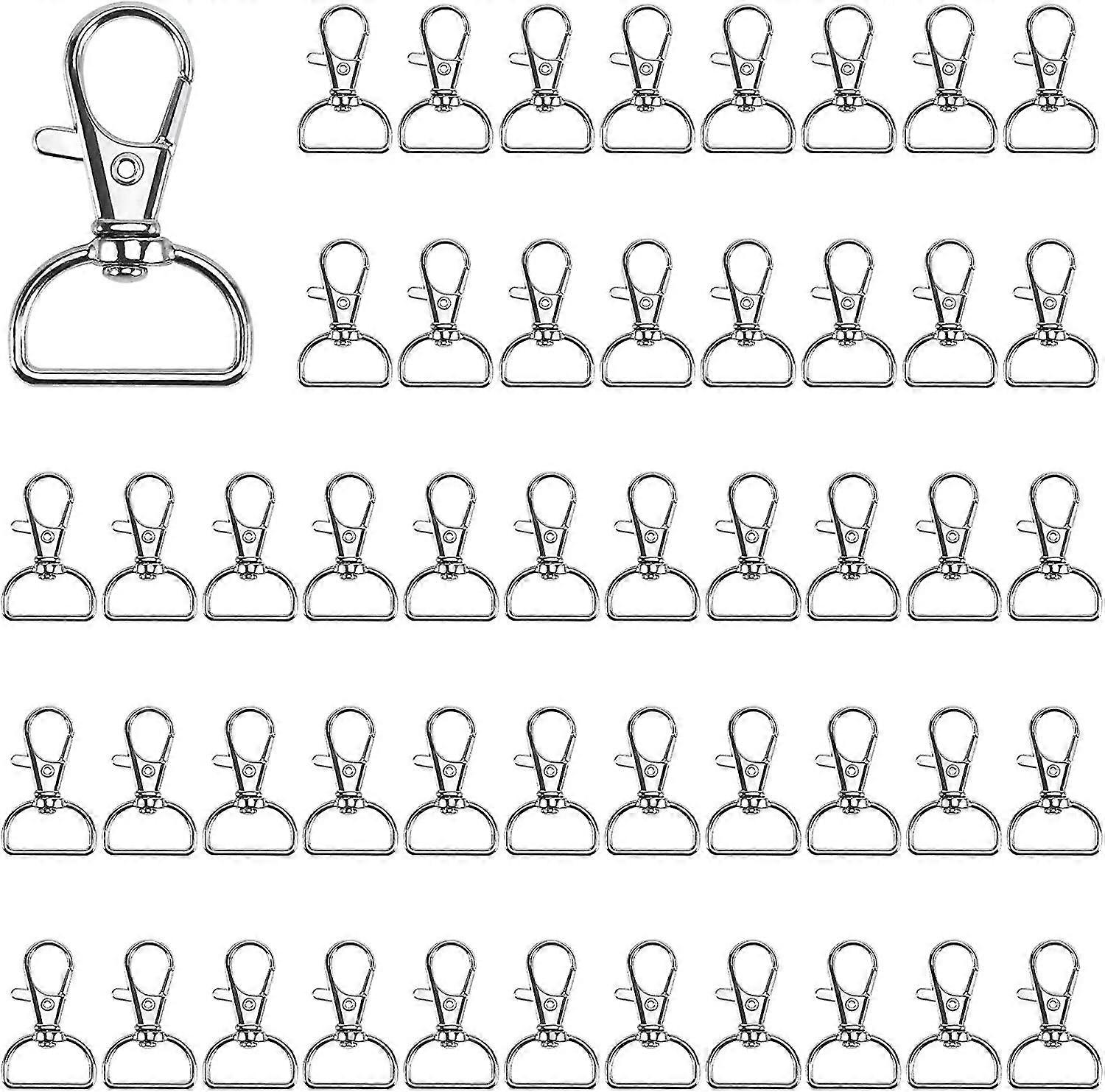 50 Pices Porte-Cls Rotatif,Mousqueton Porte Cl,Fermoirs Mousquetons Pivotants,D Fermoir Porte-Cls Clip,Pour Sac Main Tiquette De Travail Diy Dcoratio