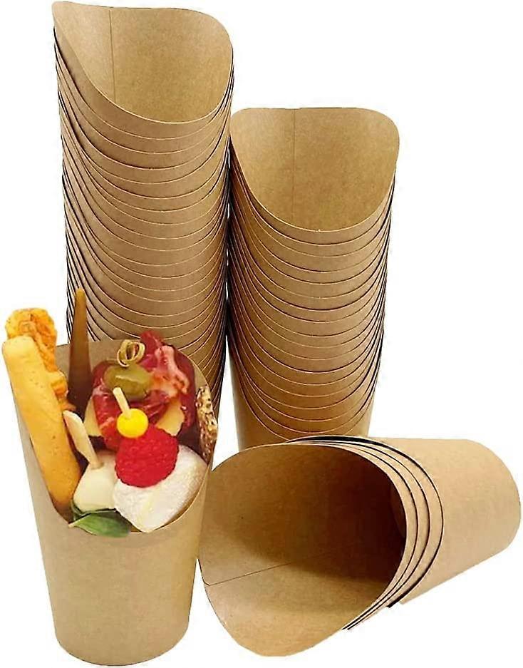 50pcs 14oz Disposable Takeaway Party Frozen Dessert Supplies Baking Cake Egg Puff Kraft Paper Cup Holder