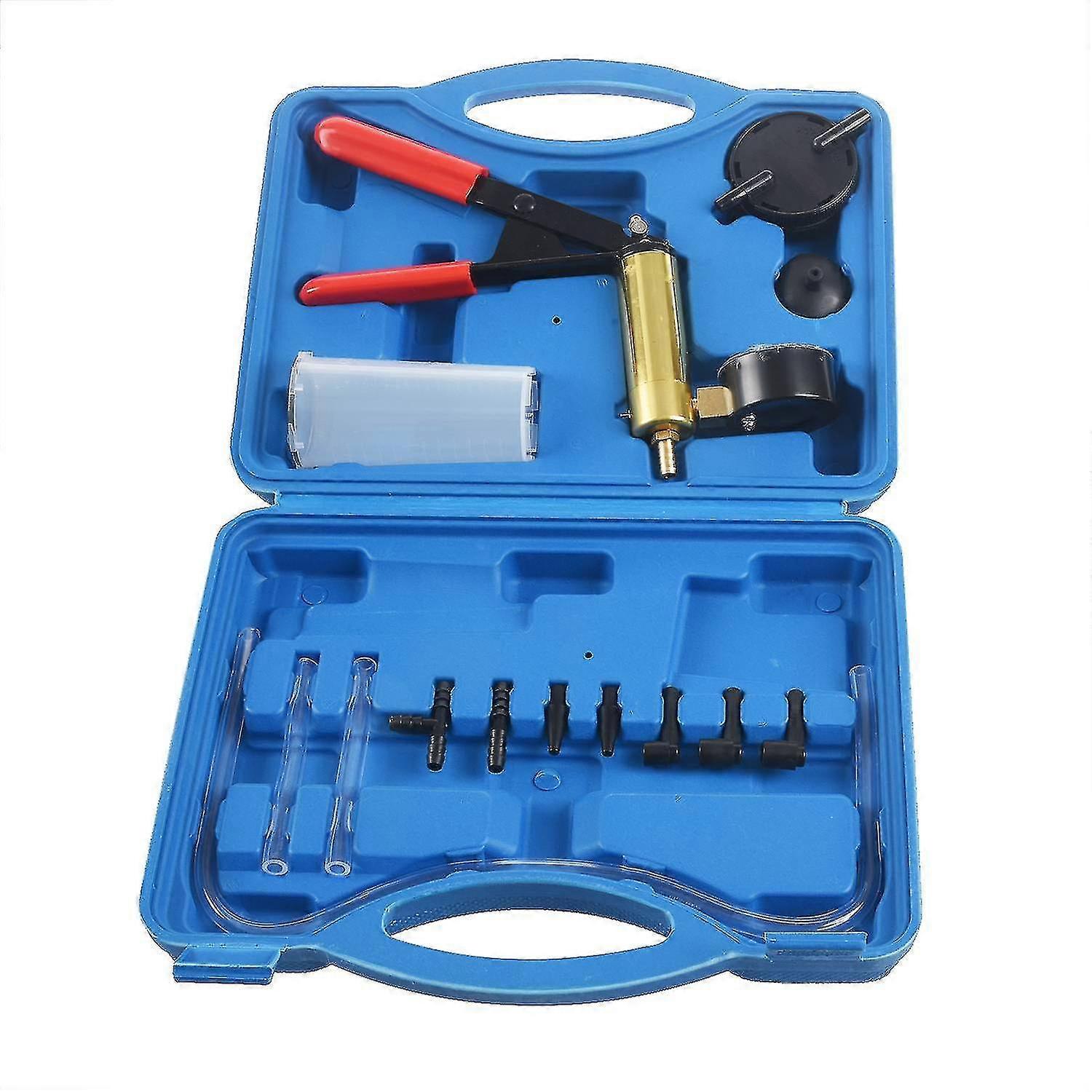 2 In 1 Brake Bleeder Kit Hand Held Vacuum Pump Test Set For Automotive With Sponge Protected Case,a