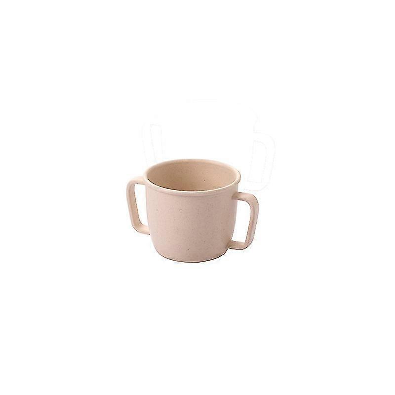 Two Handled Mug Solid Color Drinking Cup Milk Coffee Cup Tableware For Home, Easy To Use(1pc, Beige)