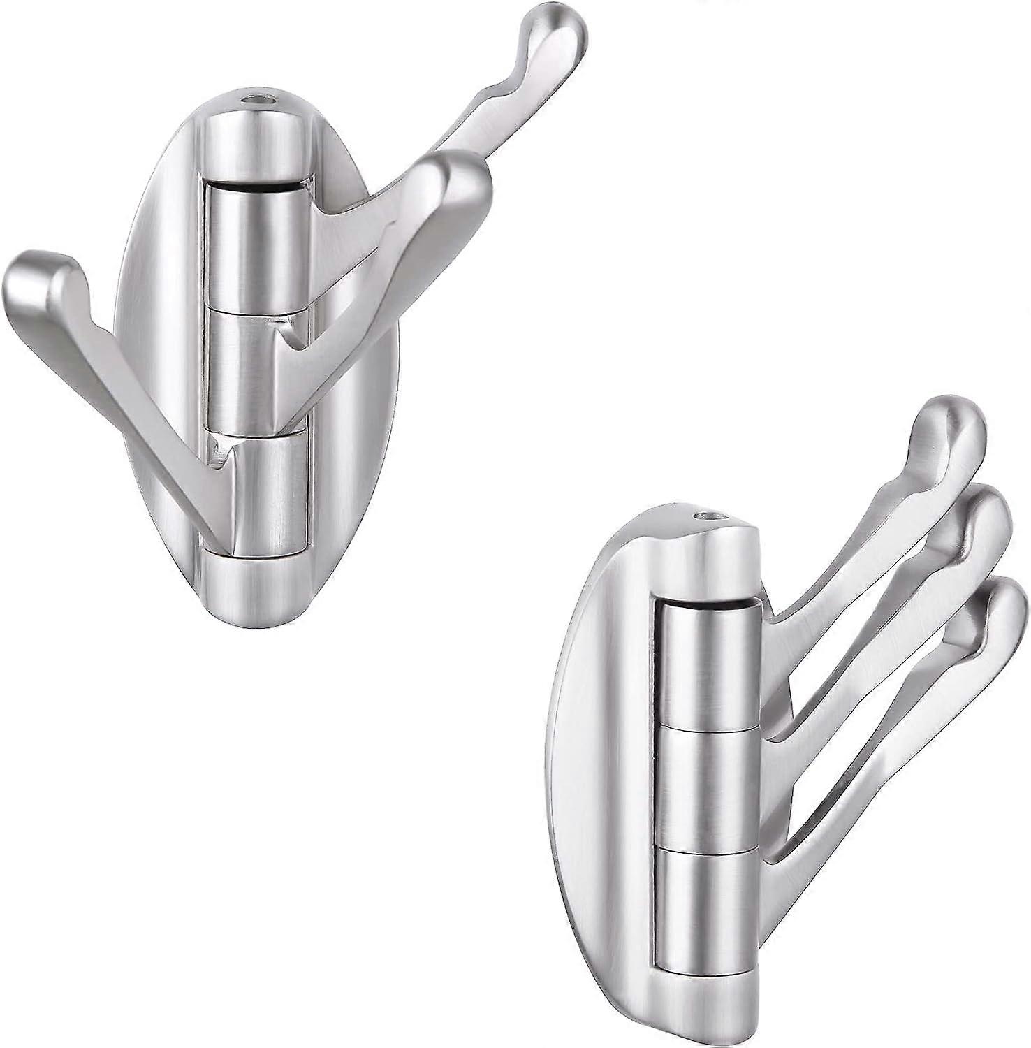 Foldable Swivel Towel Hook 2 PCS, Angle Simple Metal Flexible Coat Hook