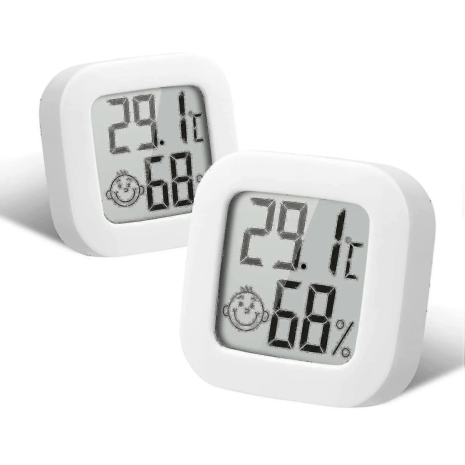 Indoor Hygrometer Thermometer, 2pcs Mini High Accuracy Digital Hygrometer Thermometer, Temperature Monitor And Humidity Meter Comfort Level Indicator