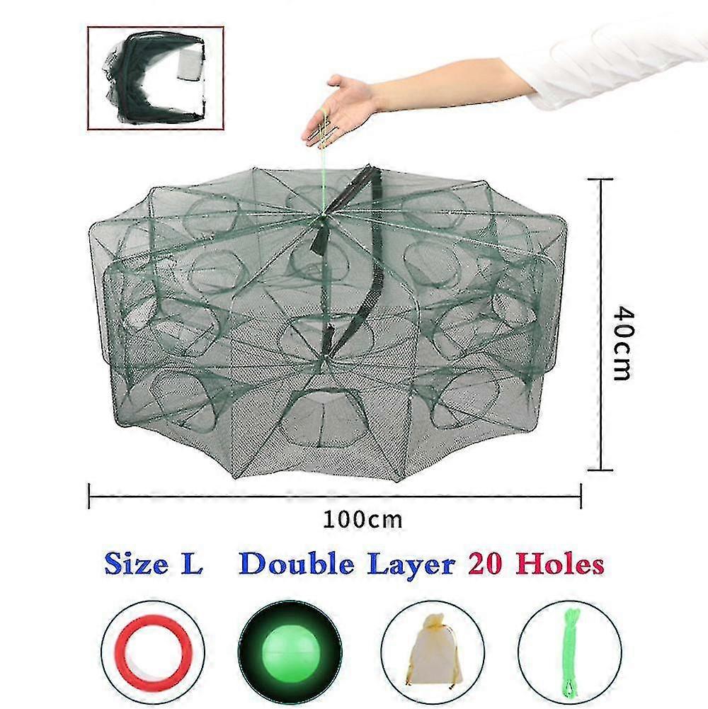 Foldable Fishing Net Fishing Net Shrimp Cage Trap Minnow Crab Baits Mesh Trap Net