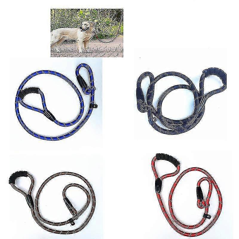 Pet Leash Reflective Strong Dog Leash 1.5m Long With Comfortable Padded Handle Training Durable Nylon Rope Leashes