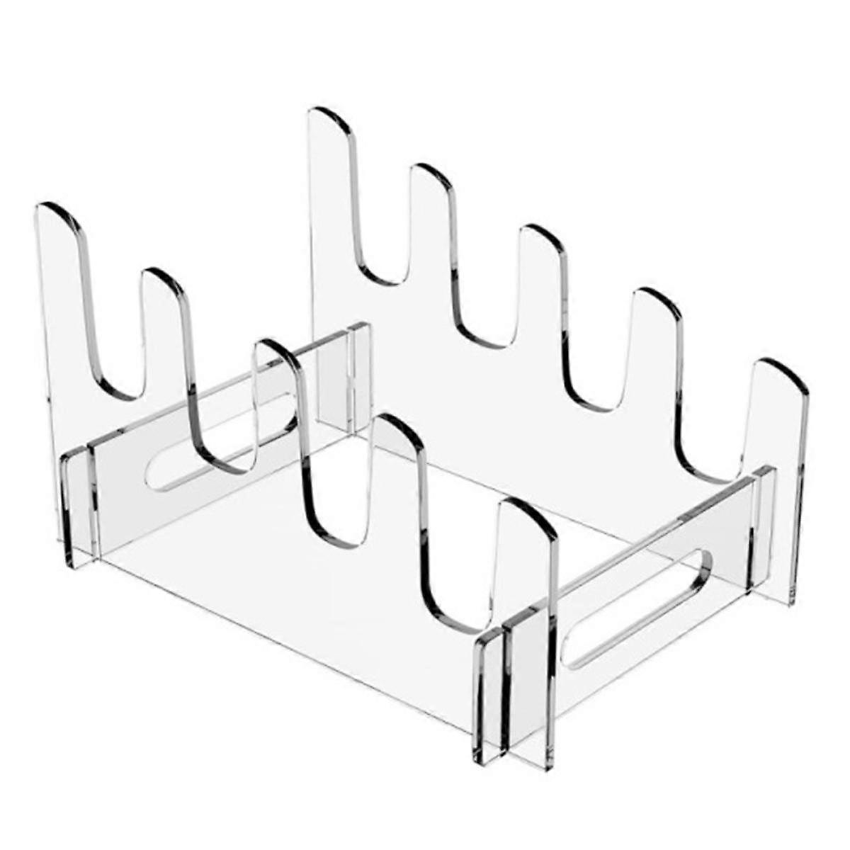 Dish Drying Rack, Arcylic Dish Drainer, Large Capacity Storage Space Saver, Single Tier Dish Holder, 4Grids