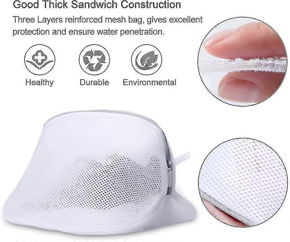 3 Rede para Lavanderia de Sapatos/Tênis, Saco para Lavar Sapatos com Zíper
