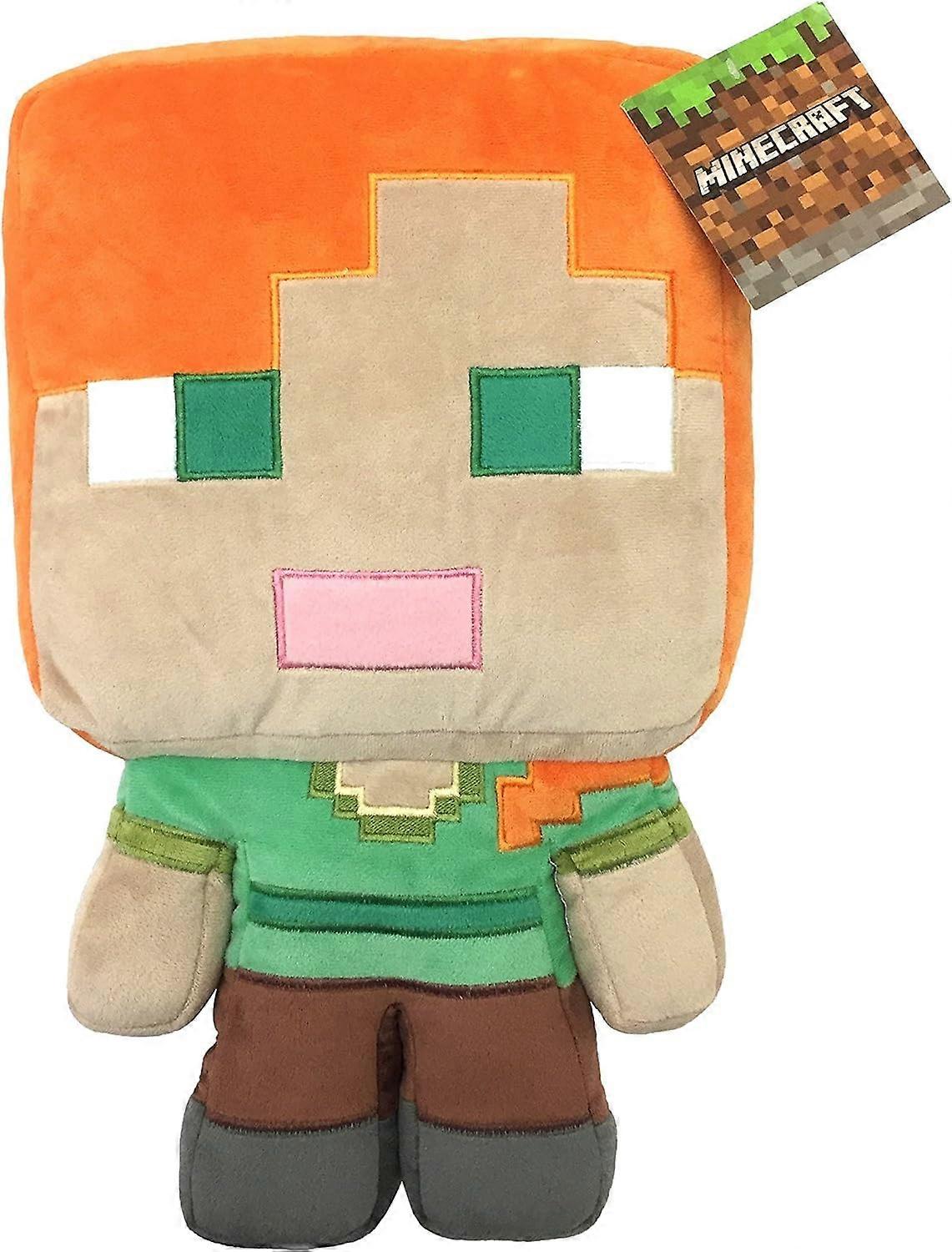 Minecraft Pelúcia Alex Pillow Buddy - Microfibra de Poliéster Super Macia para Crianças, 16 polegadas (Produto Oficial)