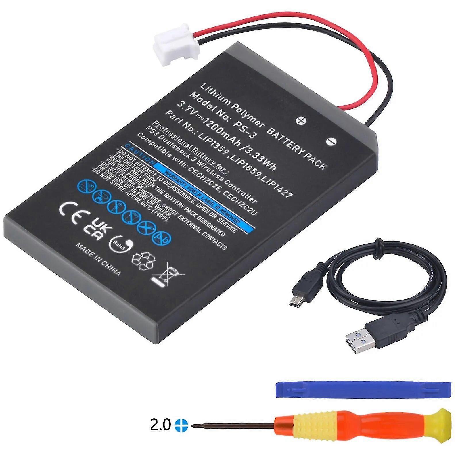xjPS3 Controller Battery LIP1359 LIP1859 LIP1427 Battery Pack compatible with Sony Playstation 3 PS3 Dualshock 3 Bluetooth Controller