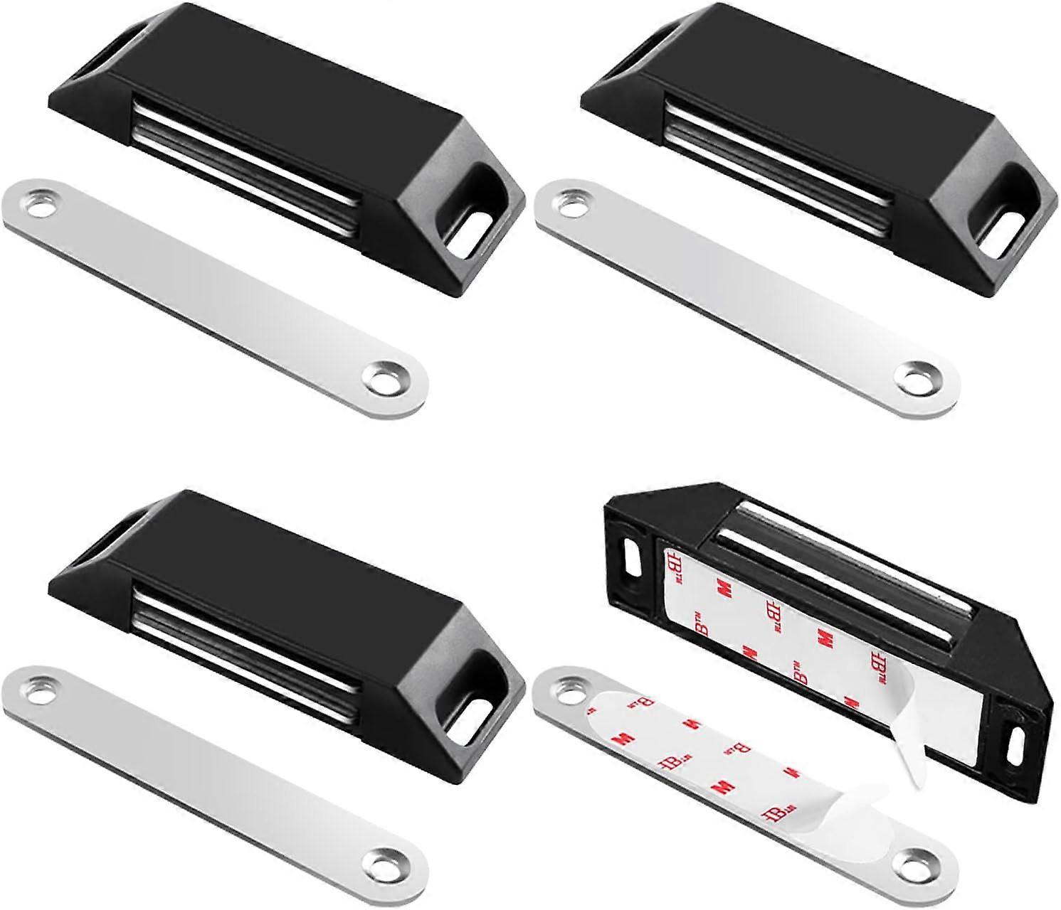 Tinor Selbstklebender Schranktürmagnet Set mit 4 magnetischen Türriegeln Kein Bohren für Küchenschrank Starker Magnetverschluss für Schrank, Schubl...