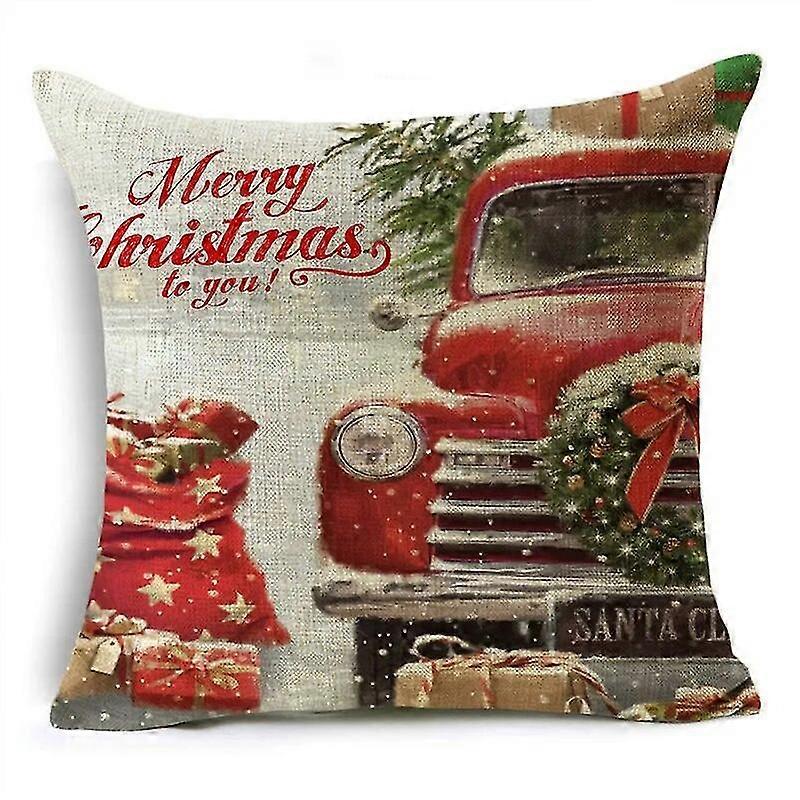 Christmas Retro Series Pattern Cushion Cover Multiple Sizes Linen Decorative Pillow Case Throw Pillow Cover 40cm 45cm 50cm