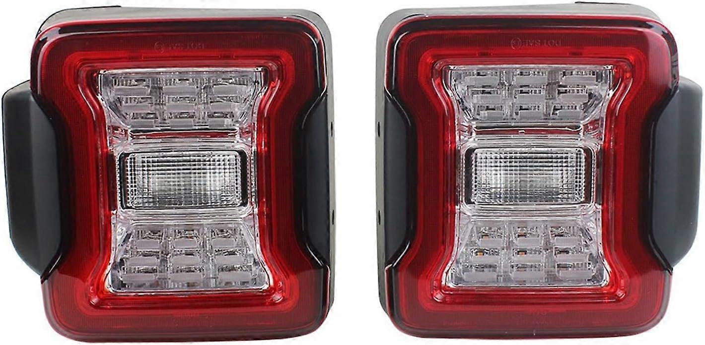 TWOMEM For Jeep For Wrangler JK 2007-2017 DRL Brake Reverse Turn Signal Rear Taillight Lamp 2PCS Red Car Tail Light Rear Tail Lamps (Color : European