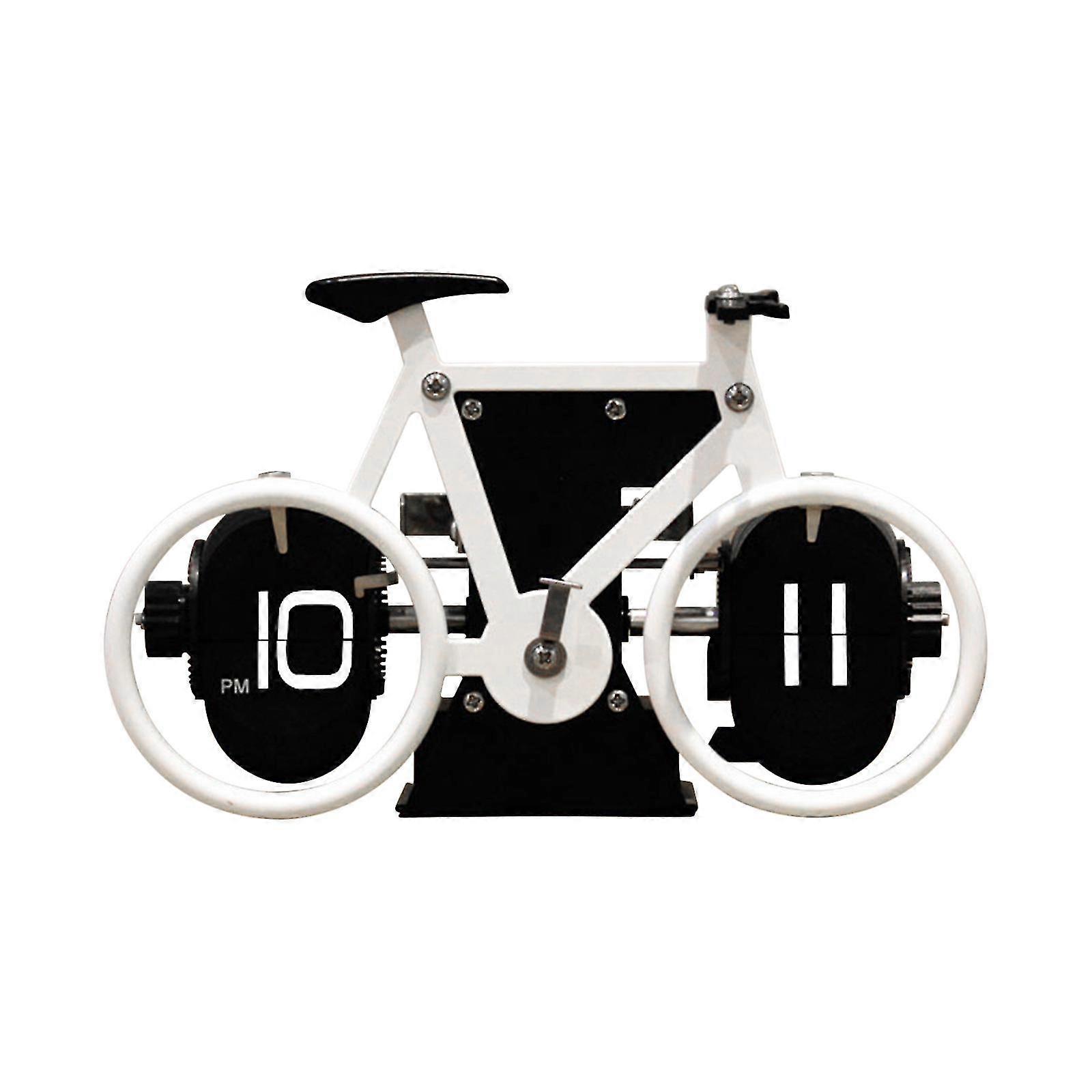 Retro European Bicycle Style Page Turning Clock Creative   Desktop  Clock Fashion Ornaments Decorative Clock