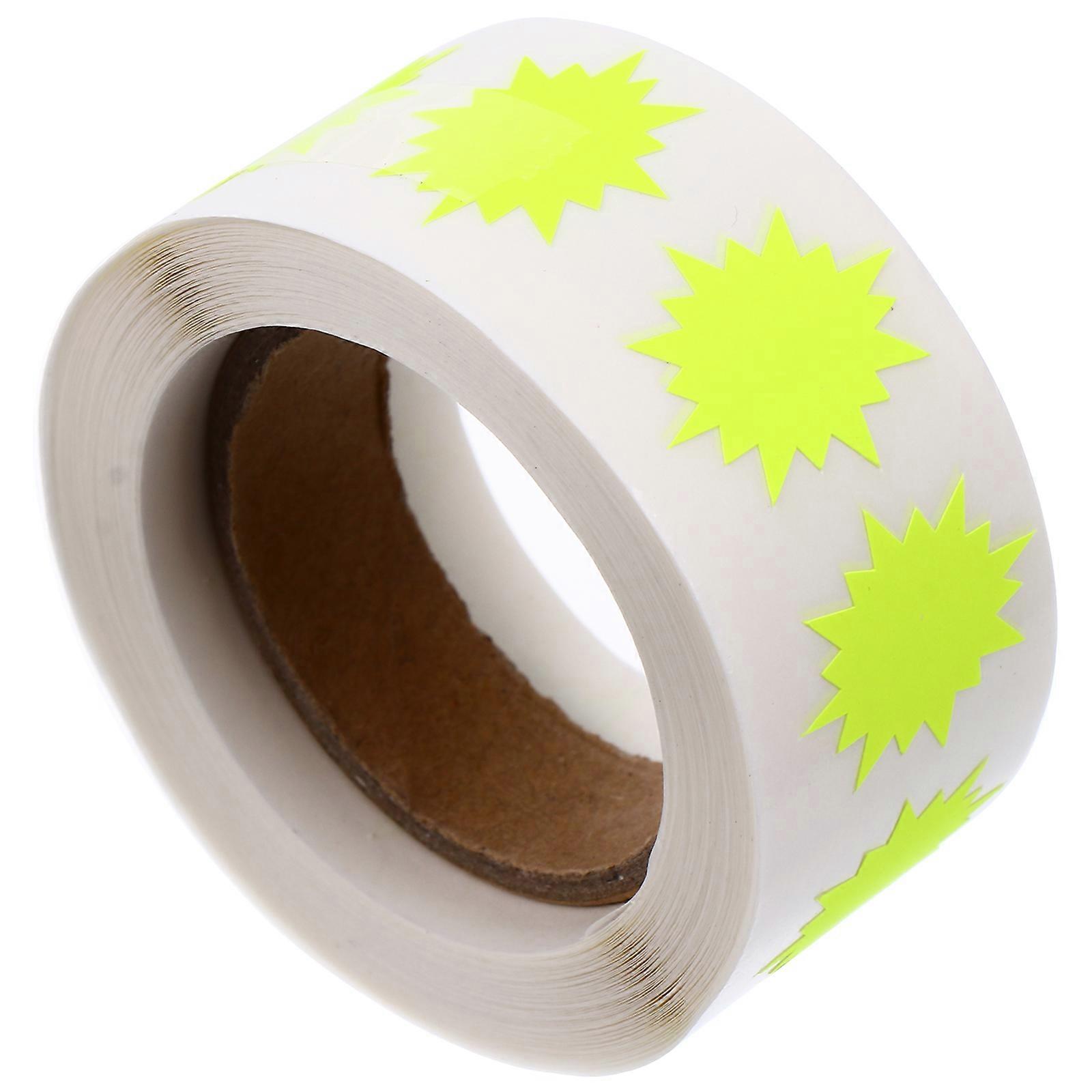 1 Roll/500pcs Decorative Stickers Fluorescent Color Label Explosion Pattern Label