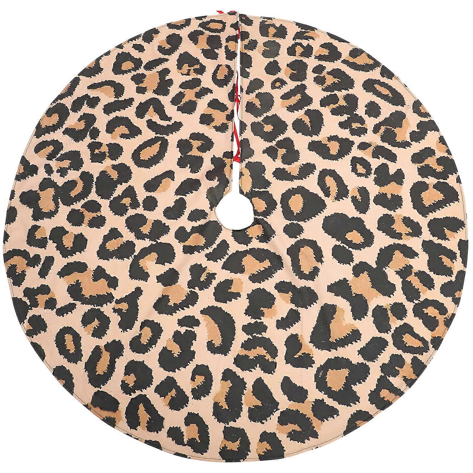 Brad de Crăciun Fustă cu imprimeu leopard Tricotat Xmas Tree Jos Fusta