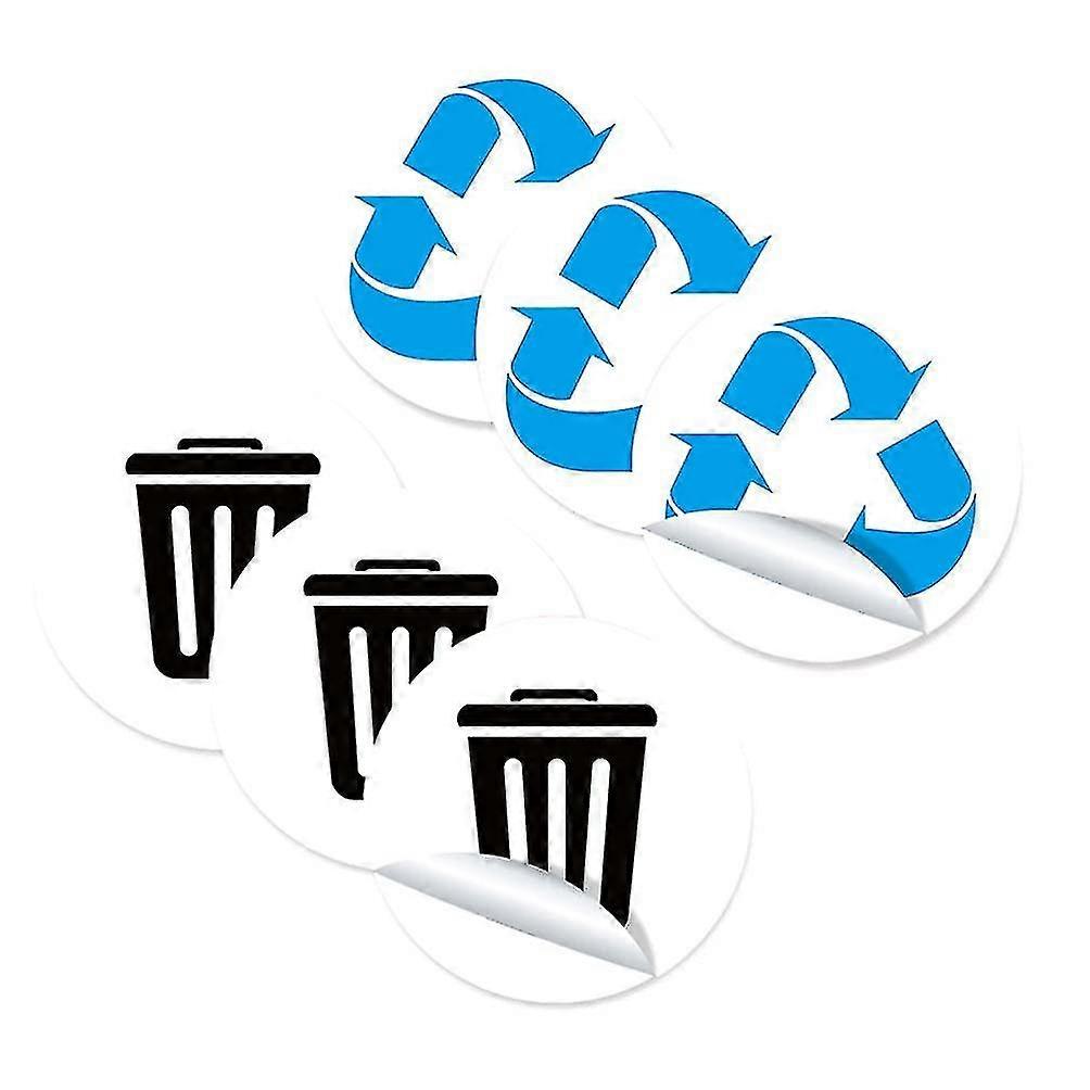 1 Set Of 6 Sheets Pvc Garbage Sorting Stickers Adhesive Trash Bin Sticker Trash Can Stickers Recycle Trash Bin Sticker Great