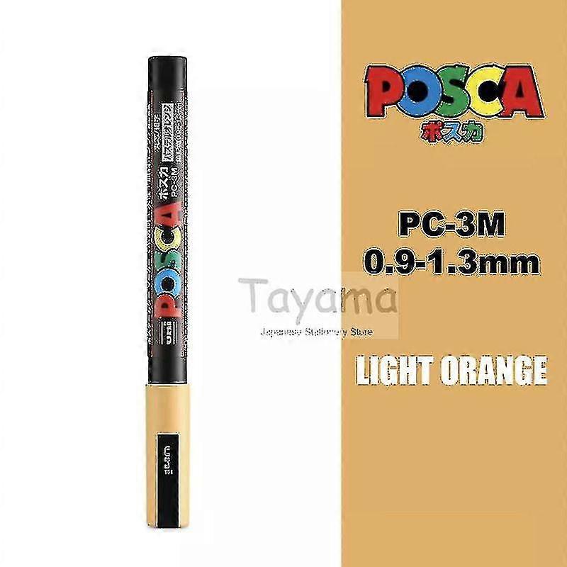 1pcs Uni Posca Pc-3m Paint Marker- Extra Fine Bullet Tip 0.9-1.3mm Art Marker Pens Water-based 24 χρώματα διαθέσιμα - Δείκτες τέχνης --Ανοιχτό πορτοκαλί