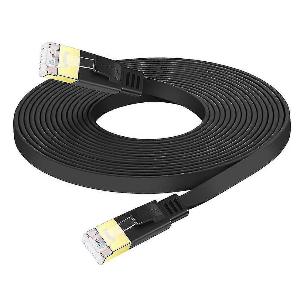 Black Cat 7 Ethernet Cable Flat Cat7 Rj45 Lan Cable High-speed