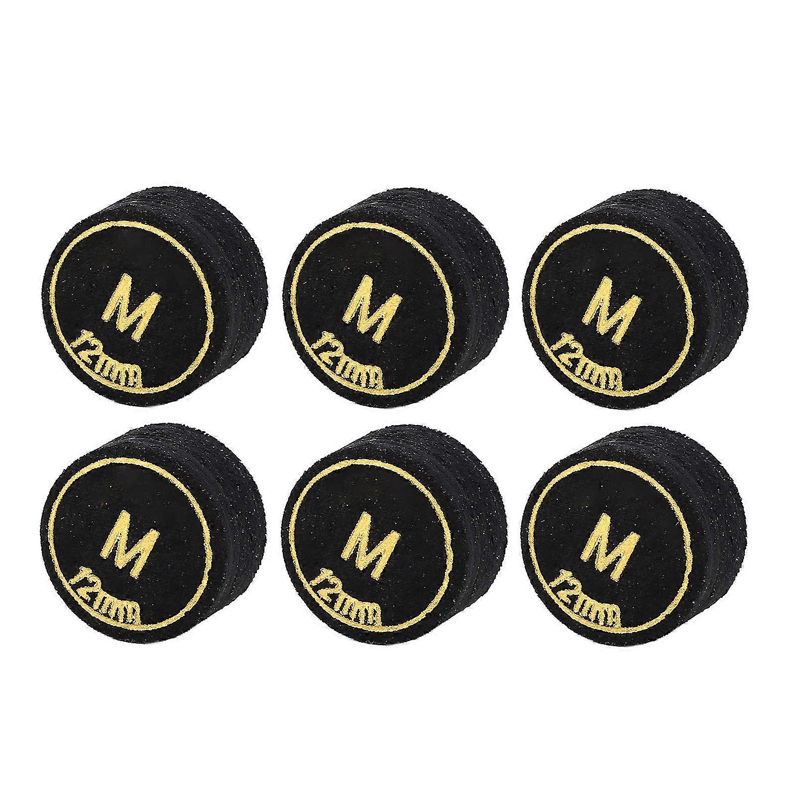 12mm Pool Cue Tips - 6pcs Light Weight Billiard Pool Cues Tips Replacement for Home Club