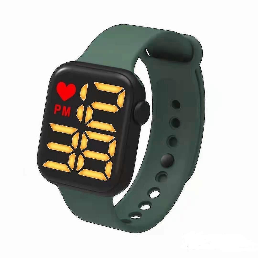 Dark Green Touchscreen Led Electronic Watch