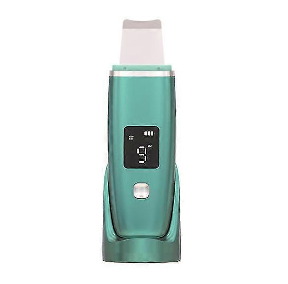 6 in 1 ems ultrasonic facial scrubber with led display(green)