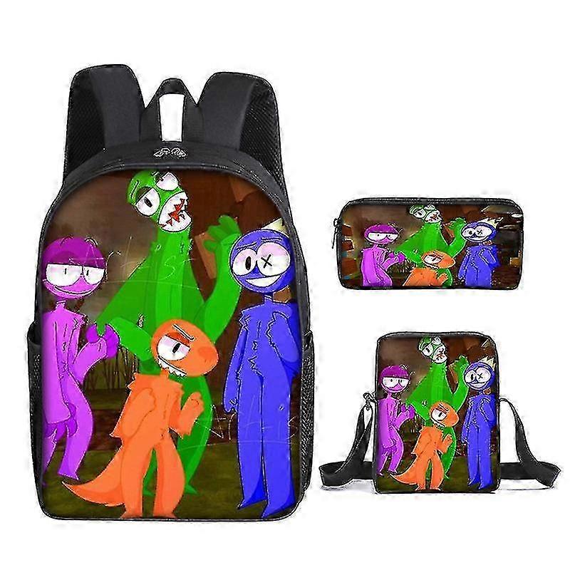 Neumodische Regenbogenfreunde Schultasche Oder Schulranzen Oder Stifttasche Oder Dreiteiliger Cartoon-Rucksack Für Grundschüler-C