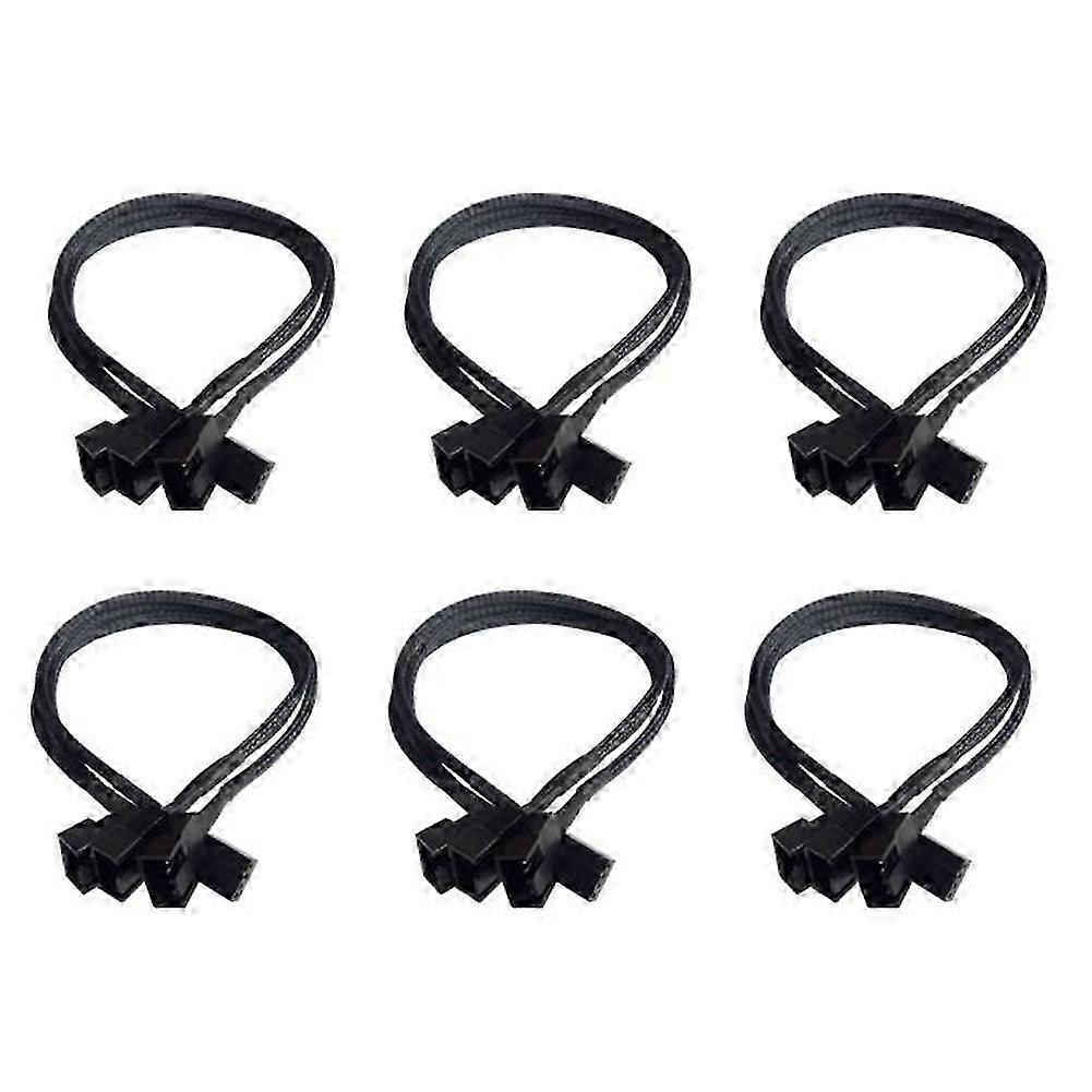 PWM Fan Splitter Adapter Cable Sleeved Braided Y Splitter Computer 4 Pin Fan Extension Power Cable