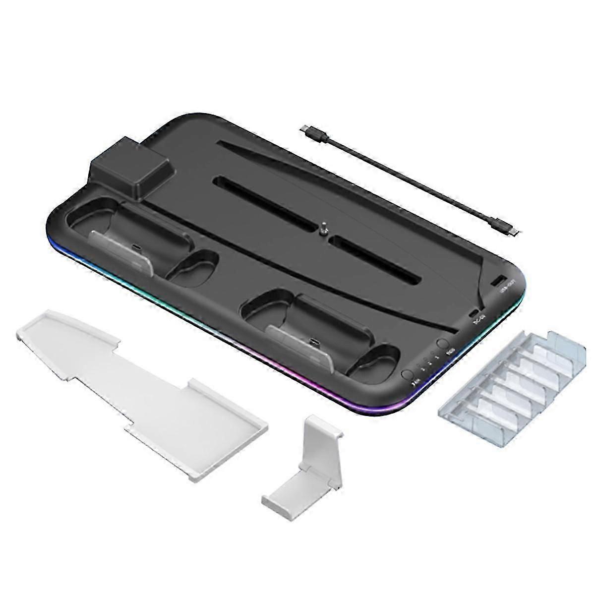 3 Mode Led Cooling Fan For Stand 2 Controller Charging Dock For Disc/digital Rgb Cold Light Black