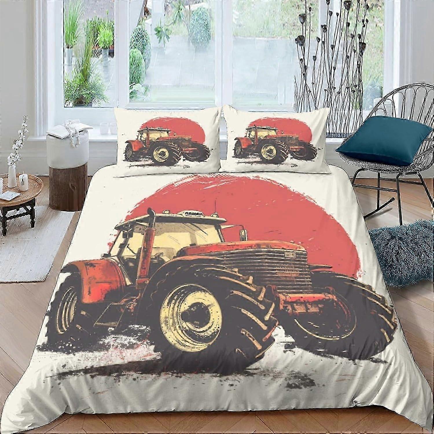 J3623 Lençóis Capa de edredão para trator 3 PCS Capa de edredão de qualidade para hotel Conjuntos de cama Colchas com fronhas com fecho de correr Ultra macio anti alle