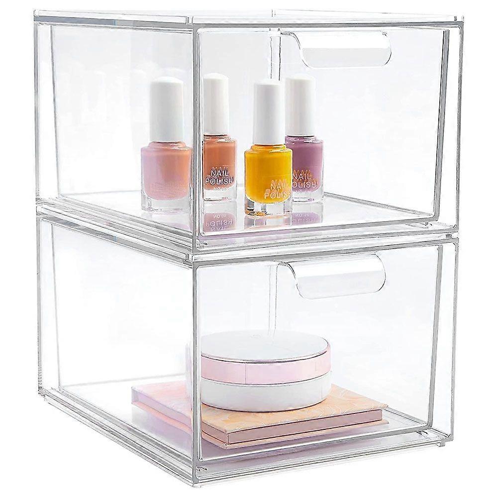 2PCS K Cup Organizer Coffee Pod Storage Container Stackable Drawers for Creamer Suger Coffee Bar Or