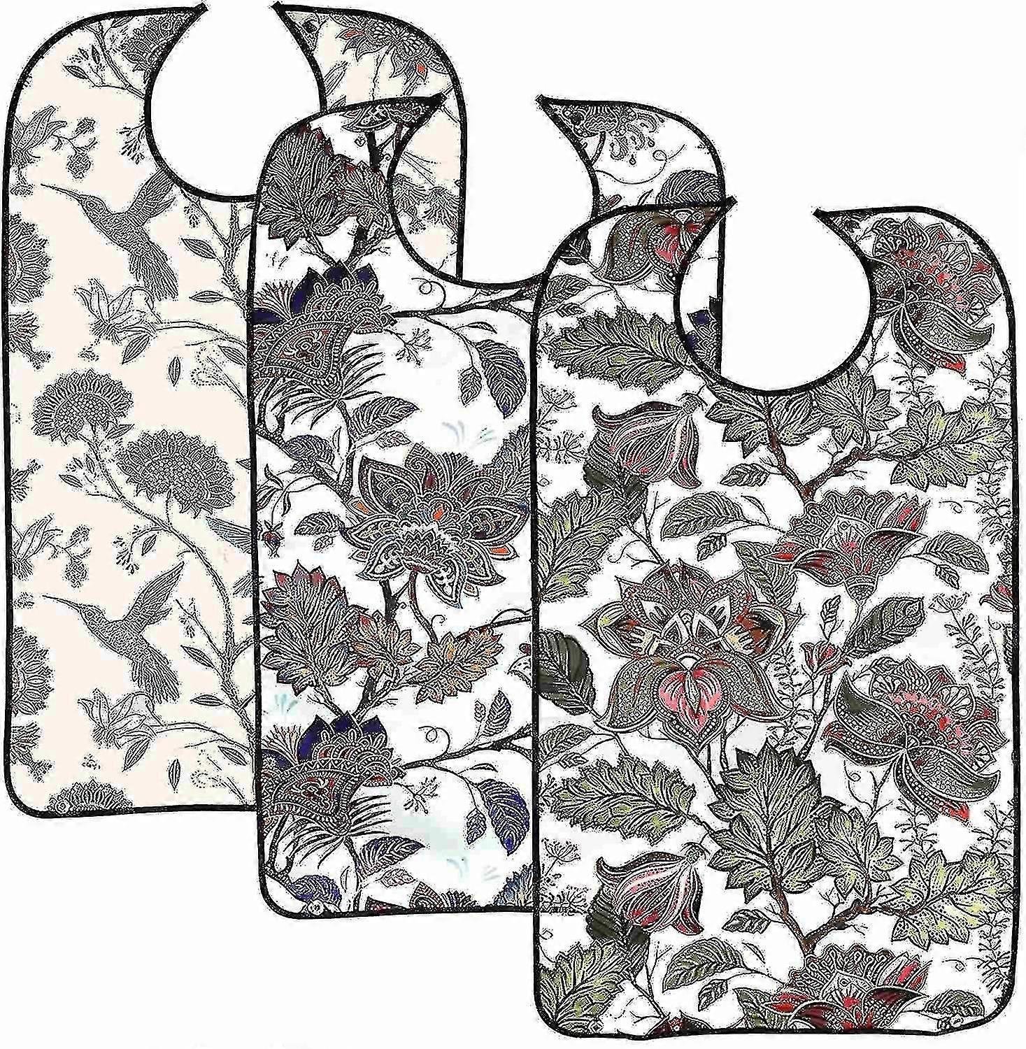 Kırıntı Yakalayıcı Yıkanabilir ile Yemek İçin 3 Paket Yetişkin Önlük