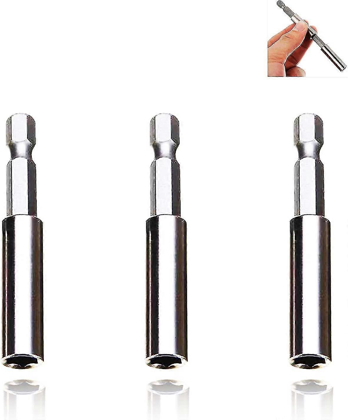 Drill Bit Holder 3 Pcs 60mm Screwdriver Bits Holder Universal 1/4 Hex Shank Drill Bits Holders Quick Release Magnetic Drill Bit Holder Flexible