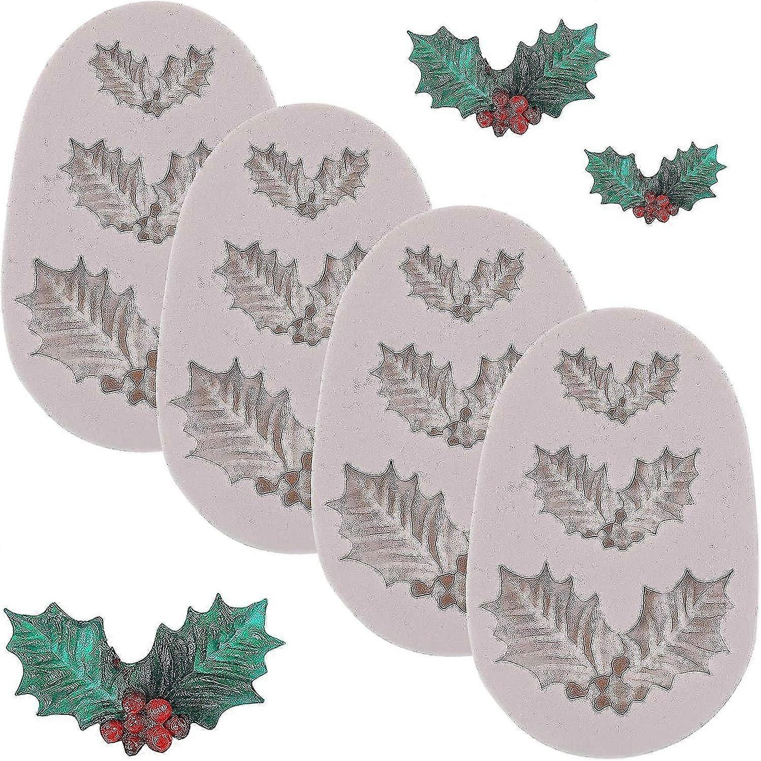 Holly Leaf Mold For Cake Cupcake Decorating - Christmas Holly Silicone Mold