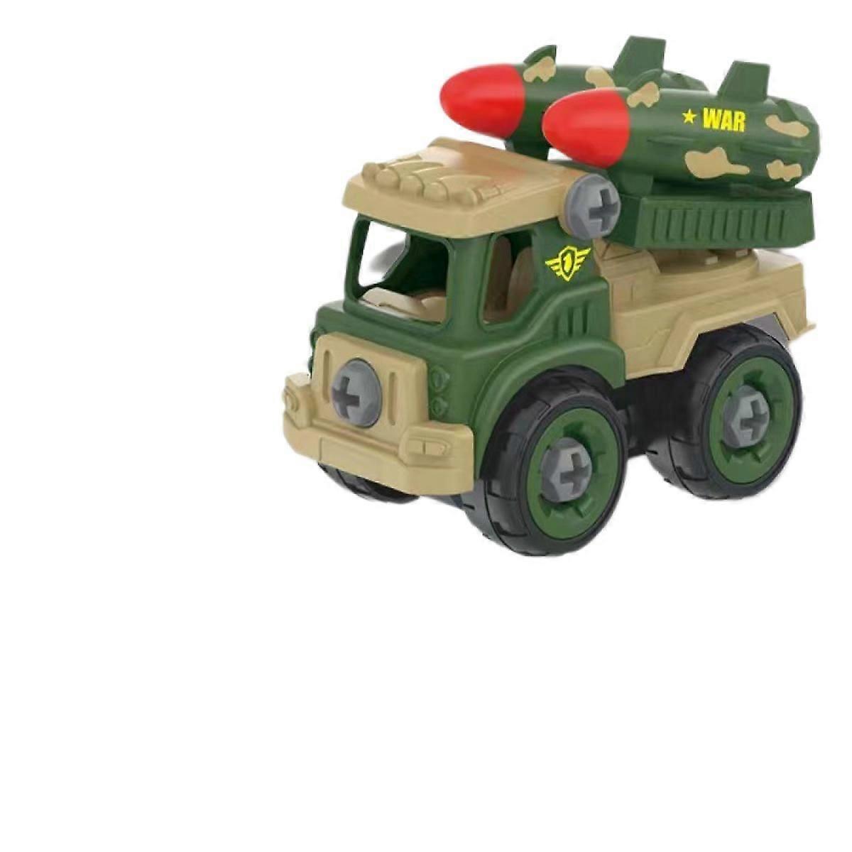 Toy To Enjoy Army Truck Toy - Friction Wheels and Openable Doors - Sturdy Plastic Military Vehicle Toy for Kids and Children